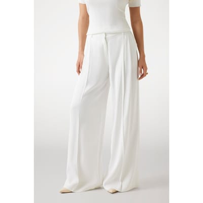 GUESS Nina Tailored Wide L White Peaks Taglia: 38 | Pantaloni da completo Outlet | Donna | Bianco