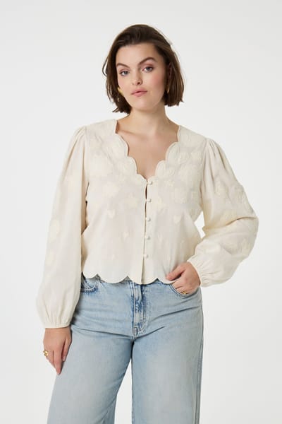 Fabienne Chapot Rani Blouse Cosy White Maat: 40 | Blouses Outlet | Dames | Wit