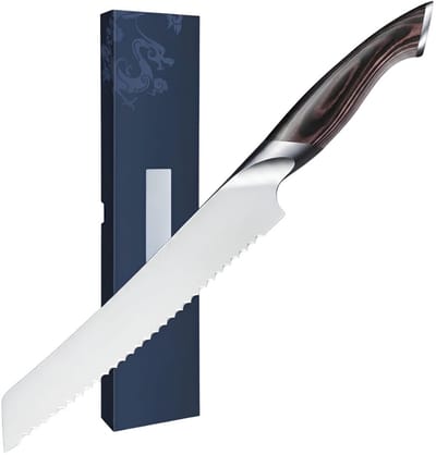 KAD® Broodmes - Broodsnijder voor Vers Brood - RVS Broodsnijder - Zilver - 33cm x 3cm x 20cm