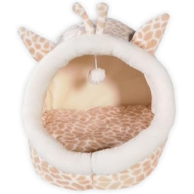 Herfst en Winter Kattenmand Cartoon Dierennest Hondenmand Halfgesloten Huisdierennest Hondenmand Warm Kat Jiji Kat Huisdierbenodigdheden M   38 * 38 * 36cm beige