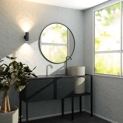 Set van 4 dimbare LED Wandlamp Blenda - 2700K warm wit - GU10 fitting - Up & Down light - IP44 waterdicht - Incl. dimmer met afstandsbediening