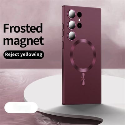 Voor Magsafe Magnetisch Draadloos Opladen Matte Telefoonhoesjes Voor Samsung S25 S24 S22 S23 Ultra S24 S25 Plus Schokbestendige Cover Hoes S25 Ultra gray