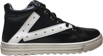 Naturino Snip High - mt 30 - veter rits hoge lederen sneakers - zwart wit