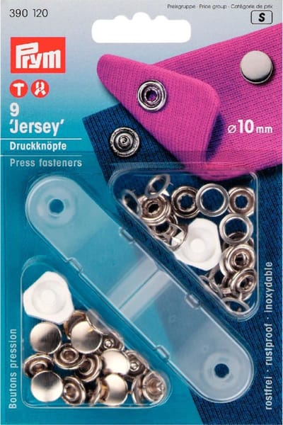 Naaivrijdrukknopen JERSEY gladde kap 10 mm zilverkleurig 9 st. - Drukknopen Jersey - Prym