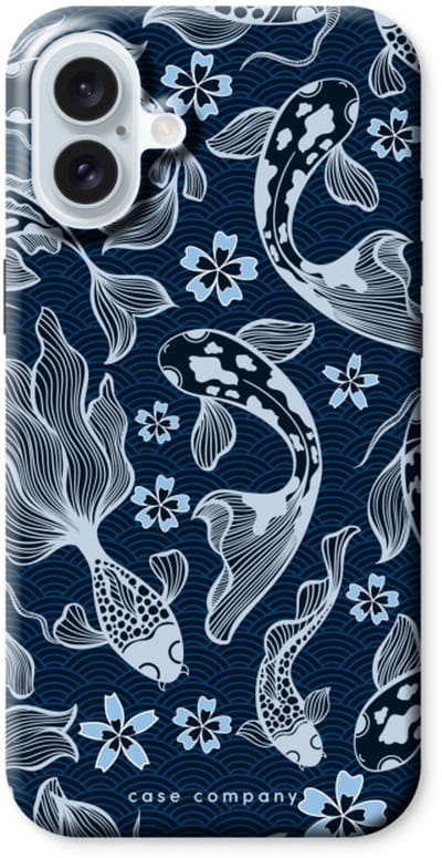 Case Company® - Hoesje geschikt voor iPhone 16 Plus hoesje - Midnight Koi - Tough Case - Maximale Bescherming alle Kanten en Schermrand