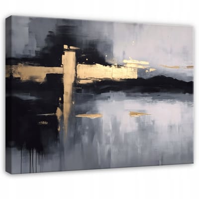 WALLARENA - Schilderij op canvas - 100x70 cm - abstracte glamour structuur - Geschikt voor slaapkamer en woonkamer