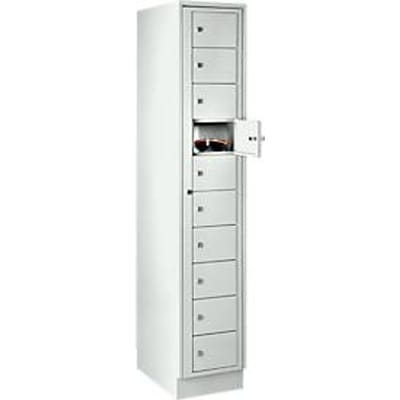 Verdeelkast, met centrale deur, compartimentbreedte aan de binnenzijde 350 mm, breedte 350 mm, 10 vakken, lichtgrijs