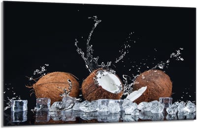 TMK ArtDeko Serie - Glasplaat Bescherming - 80x52 cm - Kokosmotief - Gehard Glas