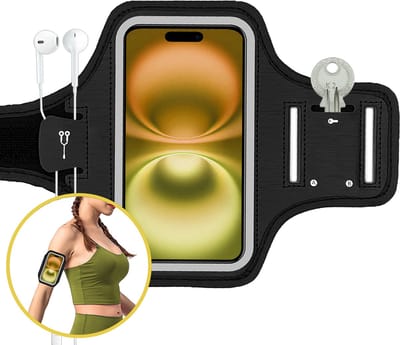 Hardloop Telefoonhouder Met Opbergvak Waterdicht Hardloopband - Telefoonhouder Hardlopen t/m 6,5 Inch Reflecterend Hardloop Band Telefoon – Zwart