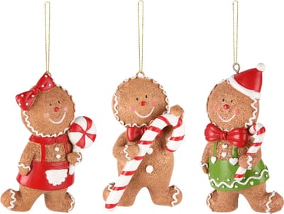 Dekoratief | Hanger cookie m/zuurstok, resina, 8x4x12cm, set van 3 stuks | A245641