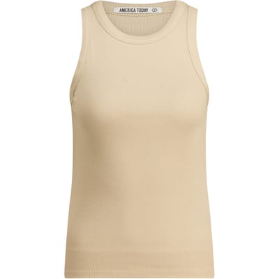 America Today Gia Cream Maat: XS | Mouwloze Tops Outlet | Dames | Beige