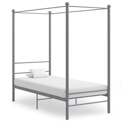 vidaXL - Hemelbedframe - metaal - grijs - 90x200 - cm