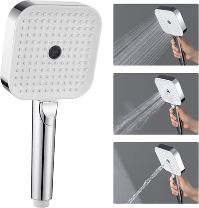 DERW MAX Douchekop - Handdouche 3 standen - Handdouche met Hoge Druk - Chroom - Ø12 cm