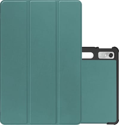 Hoes - Geschikt voor Lenovo Tab P11 Pro - Dun & Stevig - Trifold Bookcase - Hard Cover Case - Met Uitsparing Geschikt voor Lenovo Pen - Hardcover Book - Tablet Hoesje - Donkergroen