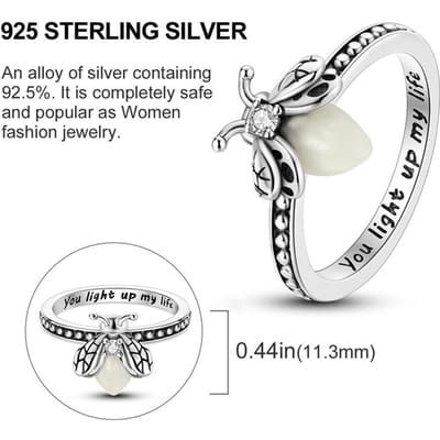 Nieuwste Glow-in-the-Dark Vuurvlieg Ringen Jongens En Meisjes Authentieke Sieraden Creatie Accessoires Handwerk Project Cadeau Keuze Vrouwen Dier Vorm Ring 9 white