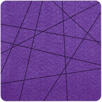 Lijnen vilt onderzetter vierkant - Paars - 6 stuks – 10 x 10 cm - Tafeldecoratie - Glas onderzetter - Cadeau - Woondecoratie - Woonkamer - Tafelbescherming - Onderzetters Voor Glazen - Keukenbenodigdheden - Woonaccessoires - Tafelaccessoires