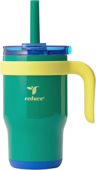Kindvriendelijke geïsoleerde drinkbeker met deksel en rietje - Lekvrij, duurzaam en BPA-vrij, 400 ml