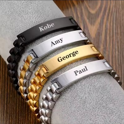 Gepersonaliseerde Armband met Naam – 21 cm - Keuze uit 7 Lettertypes- Goud - Smartkabel.nl