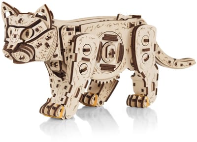 Eco Wood Art Modelbouwpakket Kitten - 3D Puzzel - Miniatuur Bouwpakket Volwassenen - DIY - Knutselen - Hout