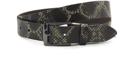 Dames riem bruin - 3,5 cm ruitpatroon - Leer - Jeans riem - Stoer - Maat 90