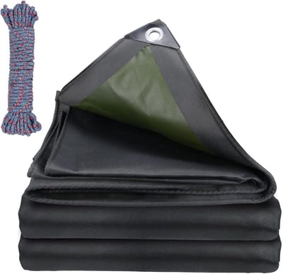 Dekzeil - Afdekzeil - Bescherming Buiten - Waterdicht 450 g/m² - 2x3m - Grijs Groen