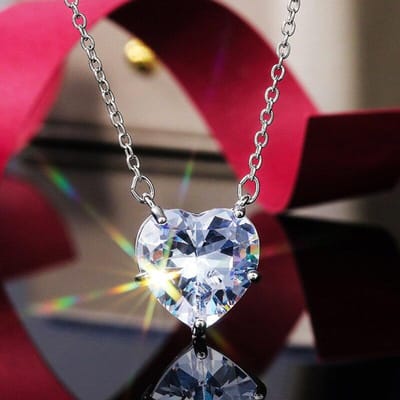 Mode Schakelketting Kristallen Hart Hanger Ketting Voor Vrouwen Halsketting Accessoires Minimalistisch Feest Sieraden Choker dz118 red
