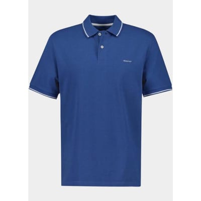 Gant Polo heren Blauw Tipped Piqué Polo Shirt 2062034/442