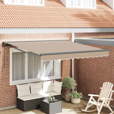 vidaXL - Zonnescherm - Frame - Beige - 350 - x - 250 - cm - Polyester - met - PU-coating