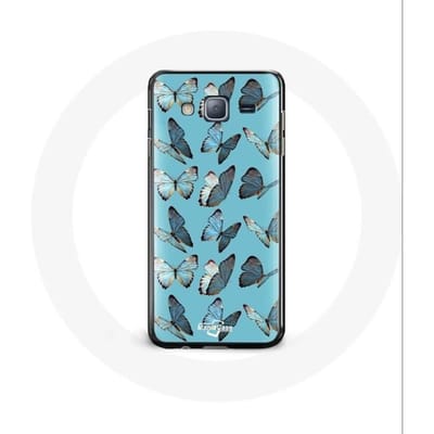 Coque - Samsung - Galaxy J3 2016 - Papillons - Souple - Protection Synthétique bleu