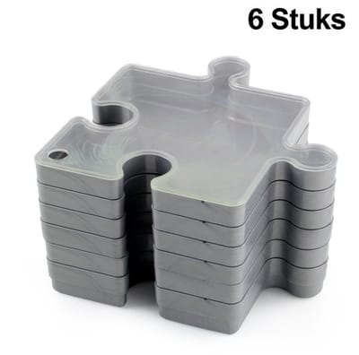 Puzzelsorteerbakjes - Stapelbaar met deksel - Stofbestendig/Grote capaciteit - Gemakkelijk puzzels ordenen en sorteren - 6 lagen + 1 deksel - Grijs