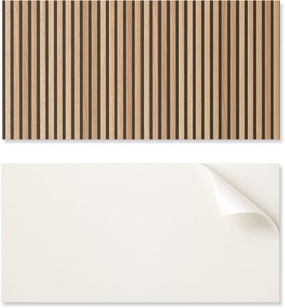 Vinylpaneel met motief voor eenvoudige wandtransformatie. Paneel van 100x50 cm met verticale patronen.