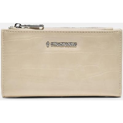 Stradivarius Basis portemonnee met coco-look  Ecru OS