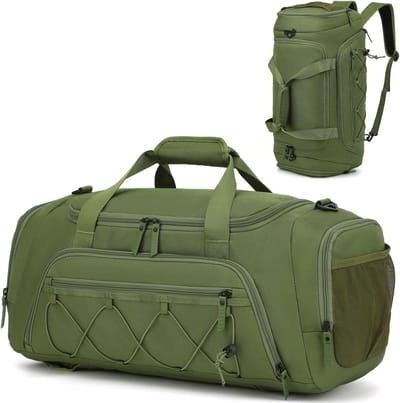 Duurzame 40L Reistas met Schoencompartiment voor Sport, Camping en Reizen - Groene Duffel en Rugzak voor Mannen en Vrouwen