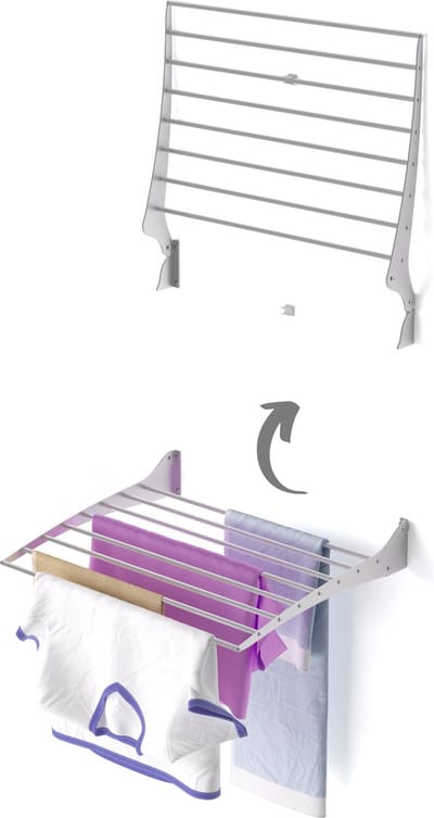 Foxydry Fold 60 wasdroogrek wandmontage clicksysteem - 60 x 50 x 10 cm