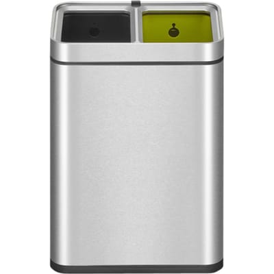 EKO - Laguna Slim afvalbak Open Top 10+10 liter - Stainless steel Polypropyleen - mat RVS - Prullenbak