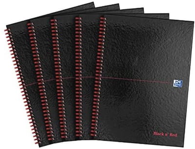 Glanzend Draadgebonden A4 Notebook - Pack van 5 - 140 Pagina's