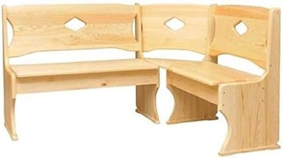 Hoekbank Grenenhout - Zitbank Hoek - Keuken of Kamer - Handgemaakt Massief Hout - 100 x 120 cm - Wit