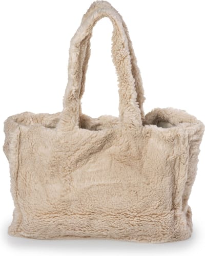 Yucka - Teddy shopper tas - Tote bag - Schoudertas - Draagtas - Handtassen dames - Met druksluiting - Beige