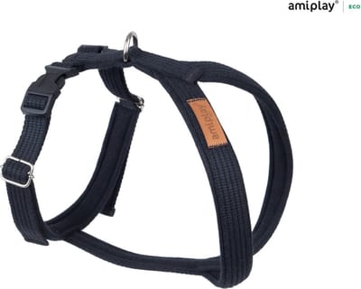 Amiplay Harnas verstelbaar grand soft Cotton zwart maat-L