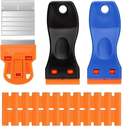 Set van 2 Multifunctionele Plastic Schrapers voor het Verwijderen van Lijmresten, Etiketten en Vuil van Raamkozijnen
