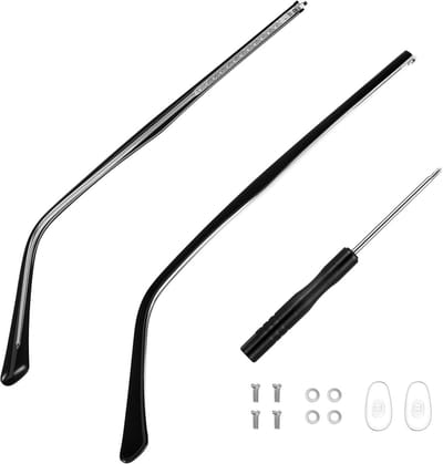 Universele Brilbeugel - Reserveonderdelen Brilpoten - Bril Reparatie - Antislip Metaal - 138 cm Lengte - Zwart