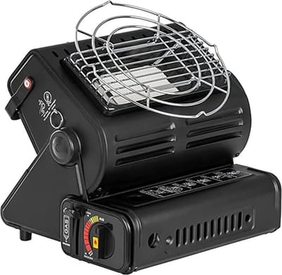 2-in-1 Draagbare Keramische Gasverwarming & Gasfornuis – 1,3 kW Camping Gasstraler – Voor Tent, Caravan & Noodpakket (Butaangas/LPG)