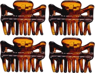 Haarsoires Haarspeld Haarklemmen 3cm – Basic – Kunststof – Bruin – Set van 4 - Haarclip Klem - Hair Claw - voor Opsteken Haar - Hair Clip - Decoratieve Haaraccessoire