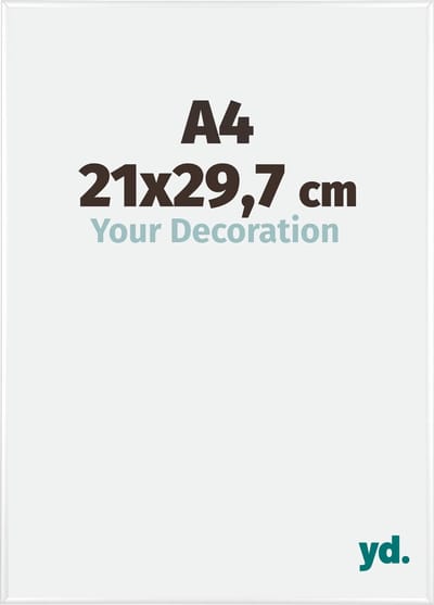 Your Decoration - Fotolijst A4 21x 29,7 cm - Aluminium - Wit Hoogglans - Kent