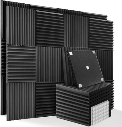 36 Stuks Akoestische Panelen Met Stickers – 30 x 30 x 2.5 cm – Zelfklevend – Geluidsisolatie – Geluids Tegels - Geluidsdemper - Wandpanelen – Noppenschuim Wanddecoratie – Studio - Muziek - Acoustic Foam Panels – Wandpaneel - Zwart