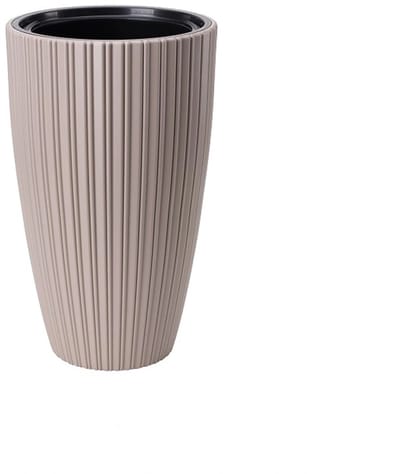 Vita bloempot hoog smal Mika 30 taupe + voor binnen en buitenhuis + uv / vorstbestendig + binnenpot met handvaten