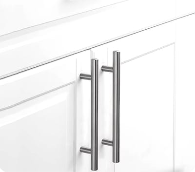 CHPN - Handgreepjes - Handgreep - 2 stuks - Zilverkleurige Handgreep voor Kasten Keukens Lades en Deurtjes - Ronde Metaalgreep - 128mm Hartafstand - Incl schroeven