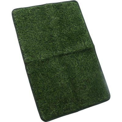 Bac à litière pour chien imperméable réutilisable facile à nettoyer portable avec herbe artificielle pour intérieur extérieur black
