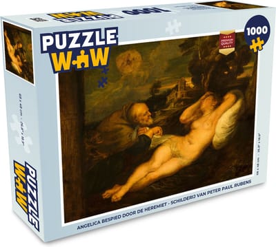 Puzzel Angelica bespied door de heremiet - Schilderij van Peter Paul Rubens - Legpuzzel - Puzzel 1000 stukjes volwassenen