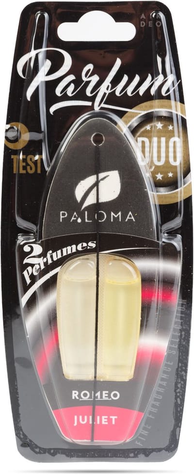 Auto Luchtverfrisser Duo – Romeo & Juliet Geur – 2 x 3 ml Parfum – Werkt tot 6 Weken – Langdurige Romantische Geur voor Auto Interieur 1 Stuks [P07802]